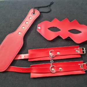 Kit Bondage BDSM 3 piezas rojo