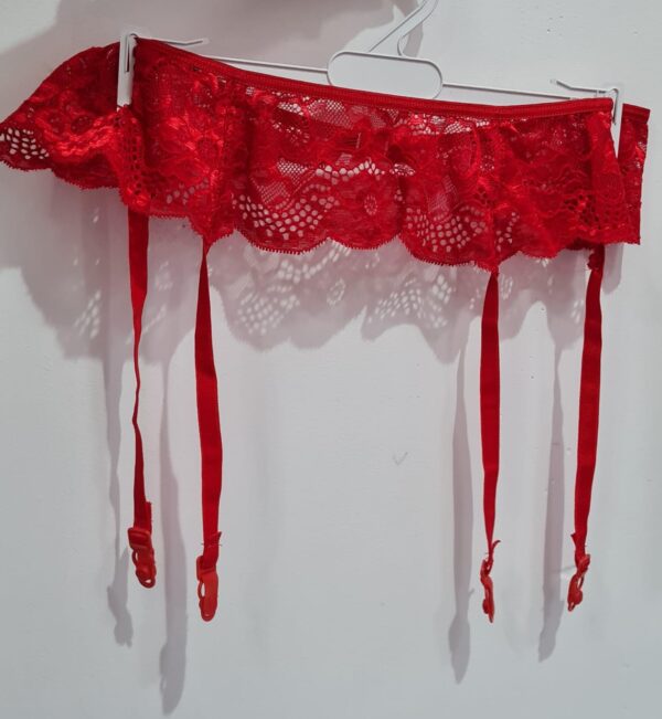 Sexy Portaligas Puntilla Rojo Malena