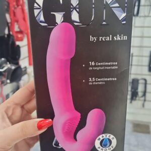 Gun Micro Vibrador Large Dildo Doble Arnes Rosa