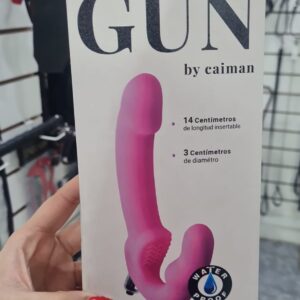 Gun Micro Vibrador Medium Dildo Doble Arnes Rosa
