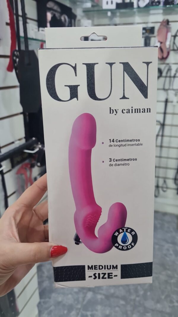Gun Micro Vibrador Medium Dildo Doble Arnes Rosa