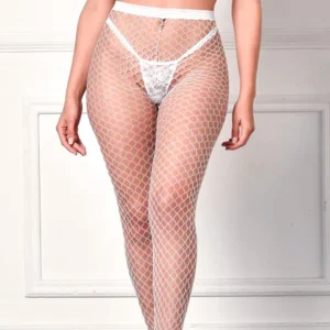 Panty Medias De Red Cadenetta Blanca Malena