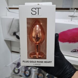 Plug Gold Rose Heart Large ST