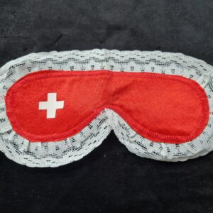 Antifaz de Enfermera Blanco y Rojo Pasionel