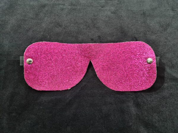 Antifaz Ciego Símil Cuero Glitter Fucsia Inf Place