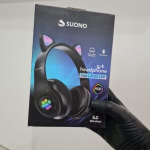 Auriculares Gatito Led Negro - AYV0234