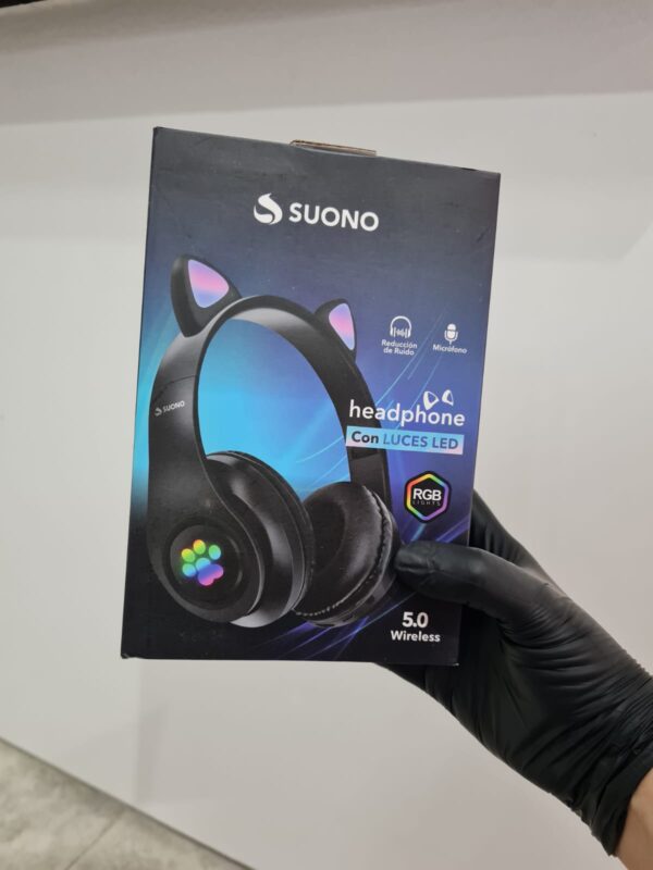 Auriculares Gatito Led Negro - AYV0234