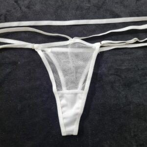 Tanga Les Tul 2 tiras blanco pasionel