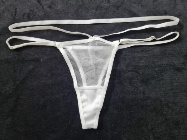 Tanga Les Tul 2 tiras blanco pasionel