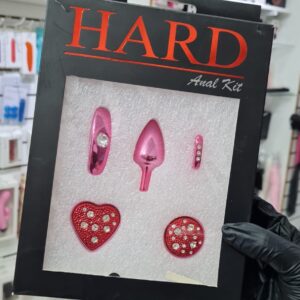 kit anal con base desmontable color rojo