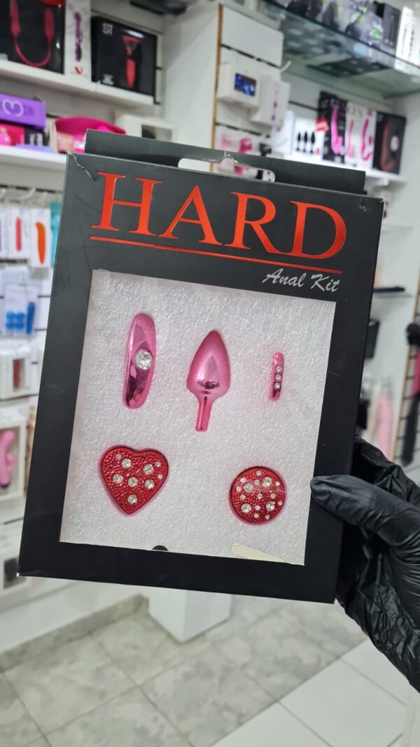 kit anal con base desmontable color rojo