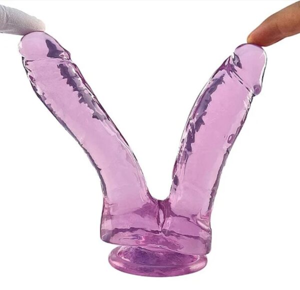 Dildo doble realistico transparente 17,3x3,5cm - Image 3