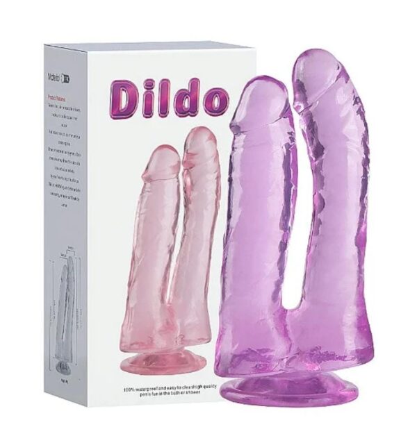 Dildo doble realistico transparente 17,3x3,5cm - Image 2