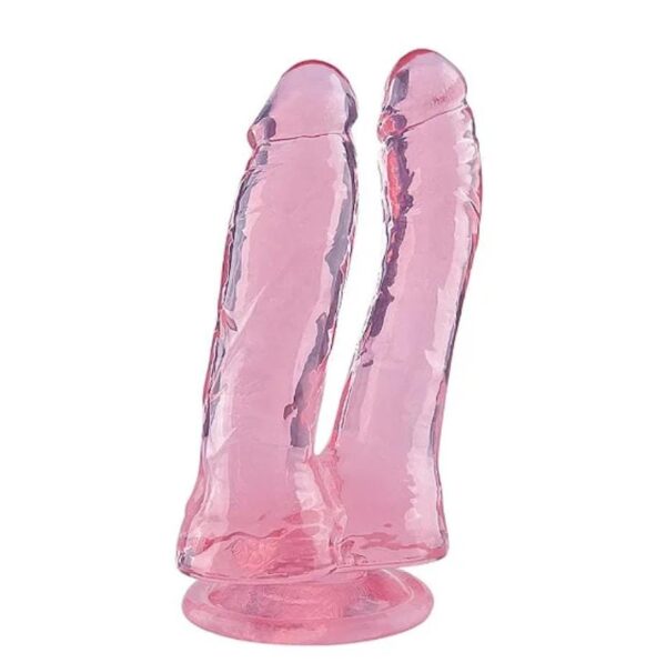 Dildo doble realistico transparente 17,3x3,5cm