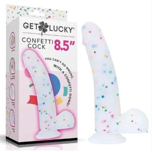 Dildo transparente con perlas coloridas 21,5x4,3cm