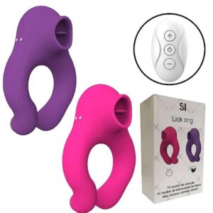 Vibro clito lengua control remoto anillo Lick ring