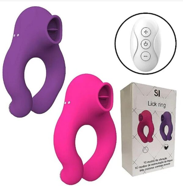 Vibro clito lengua control remoto anillo Lick ring