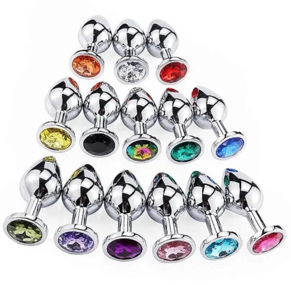 Plug de metal large joya redonda lila