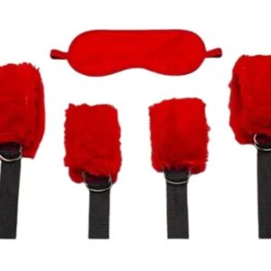 kit bondage rojo 4 ataduras 1 venda