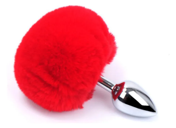 Plug cola de conejo de metal Small rojo