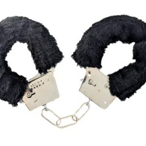 Esposas de metal con peluche negro