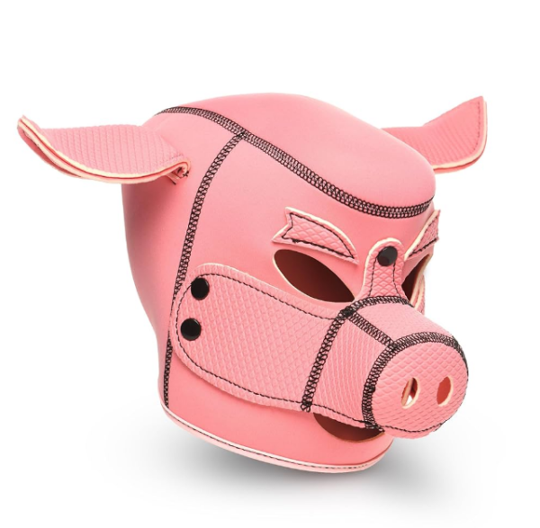 capucha con hocico de cerdo extraible - rosa
