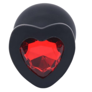 Plug de silicona corazon medium negro
