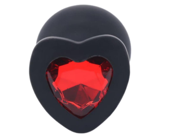 Plug de silicona corazon medium negro