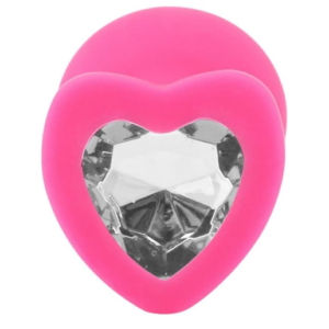 Plug anal de silicona corazon medium rosa