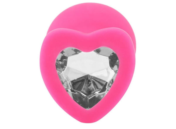 Plug anal de silicona corazon medium rosa